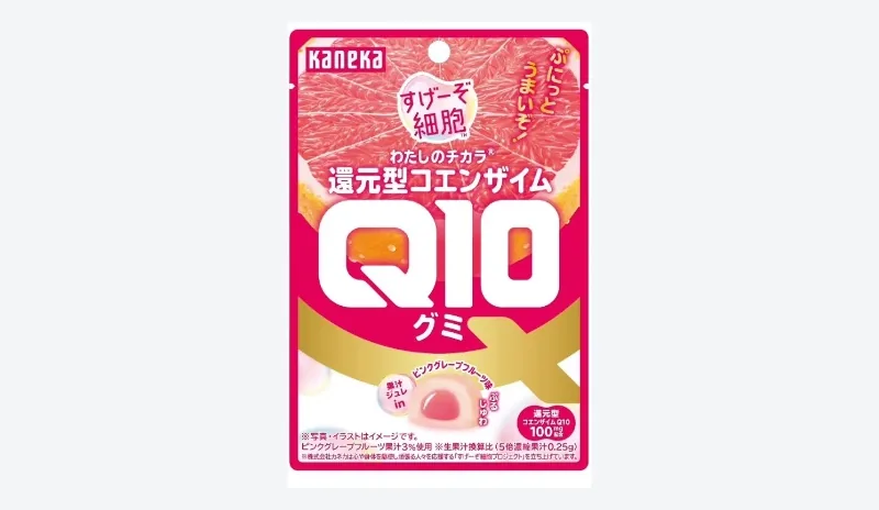 わたしのチカラ 還元型コエンザイムQ10グミ(ピンクグレープフルーツ味)のパッケージ