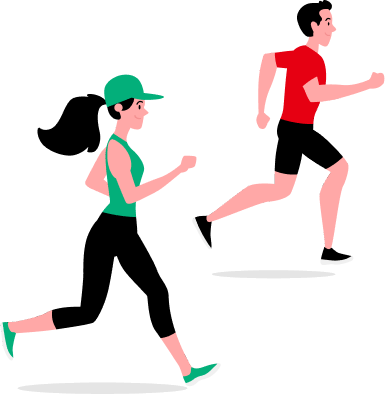 走る人々のイラスト