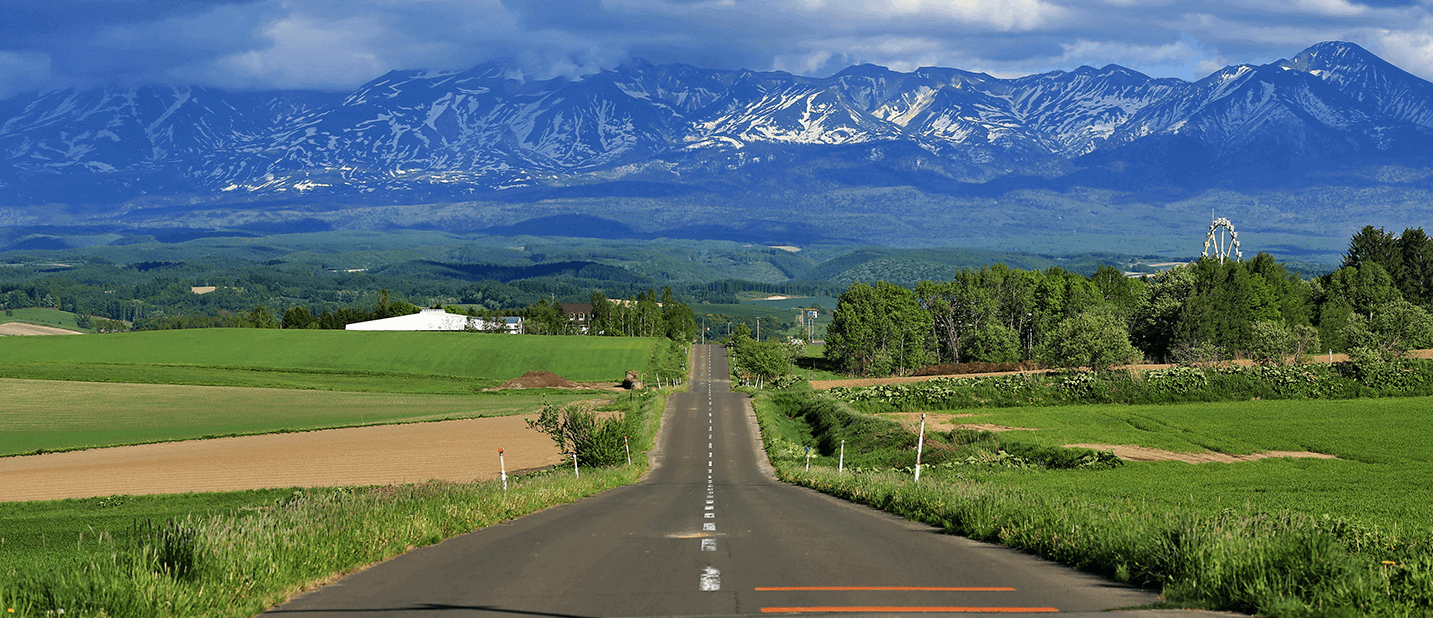 山や畑のど真ん中にある道